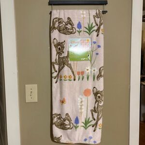 Disney Bambi Thumper Plush Throw Blanket Flowers Spring 50 x 70 NWT